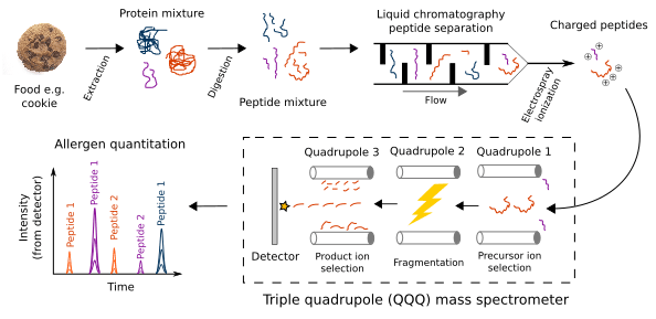 Workflow for detecting allergenic food proteins using selected
                 reaction monitoring in mass spectrometry
